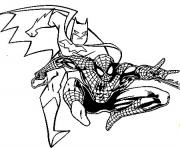 batman et spiderman dessin à colorier