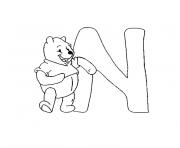 winnie l ourson alphabet dessin à colorier