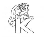 lettre k dessin à colorier