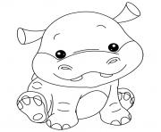 bebe hippopotame dessin à colorier
