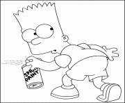 Bart fait un tag dessin à colorier