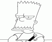 Bart grimace dessin à colorier