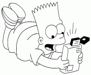 Bart joue avec une console de jeux dessin à colorier