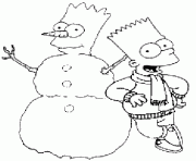Bonhomme de neige Bart dessin à colorier