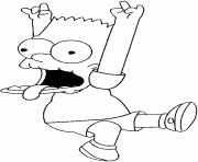Bart fait une grimace les bras en l air dessin à colorier