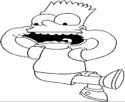 Coloriage Homer Simpson au telephone a moitie nu dessin