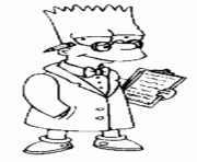 Bart Simpson en medecin dessin à colorier