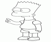 Bart Simpson leve le doigt dessin à colorier