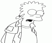 Coloriage Bart a peur dessin