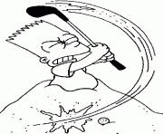 Bart joue au golf dessin à colorier