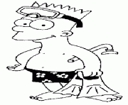 Bart simpson a la plage dessin à colorier