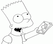 Bart avec des billets de banque dessin à colorier