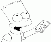 Coloriage Bart avec des billets de banque