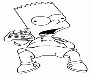 Bart qui bave devant la tele dessin à colorier