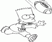 Bart joue au football americain dessin à colorier