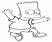 Bart saute en l air dessin à colorier
