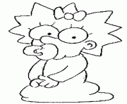 Coloriage Marge a les cheveux courts dessin