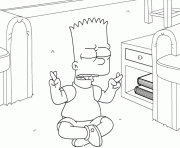 Coloriage Bart joue au basket ball dessin