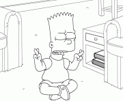 Coloriage dessin simpson Krusty avec un megot dessin