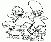 Coloriage la famille simpson effarayee