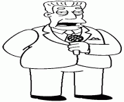 Coloriage dessin simpson Kent Brockman est debout