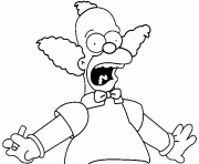 dessin simpson Krusty avec un megot dessin à colorier