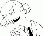 dessin simpson Mr Burns est mechant dessin à colorier