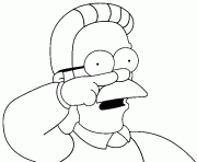 Coloriage dessin simpson Mr Burns de face dessin