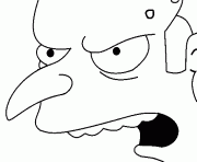 Coloriage Bart en colere avec une cravate dessin