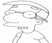 Coloriage Homer avec une hache dessin