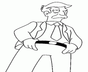 Coloriage dessin simpson Mr Burns de face dessin