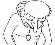 dessin simpson Mr Burns sans vetement dessin à colorier
