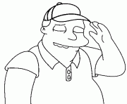 dessin simpson Barney avec une casquette bleue dessin à colorier