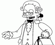 Coloriage dessin simpson Moe apres une operation de chirurgie esthetique dessin