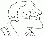 Coloriage dessin simpson Mr Burns sans vetement dessin
