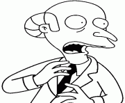 dessin simpson Mr Burns a peur dessin à colorier