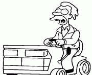 dessin simpson Lenny conduit un tracteur dessin à colorier