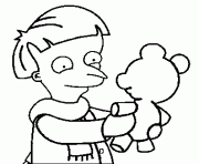 Coloriage Bart qui bave devant la tele dessin