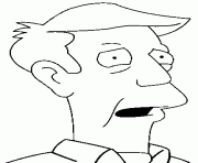 Coloriage dessin simpson Ned Flanders qui baille dessin