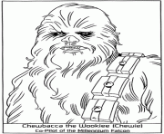 dessin starwars Chewbacca Wookiee Chewie dessin à colorier