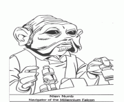 dessin starwars Nien Nunb dessin à colorier