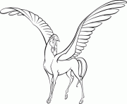 dessin animaux cheval avec des ailes dessin à colorier