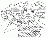 Coloriage barbie joue de la guitare dessin