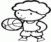 Coloriage dessin un gars et une fille jouent au basket ball dessin