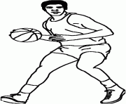 dessin joueur de basketball avec un ballon dessin à colorier