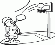 Coloriage dessin joueur basket tire au panier dessin