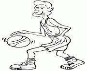 Coloriage dessin Mickey joue au basket dessin