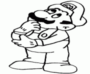 Mario songeur dessin à colorier
