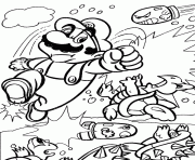Mario se bat dessin à colorier