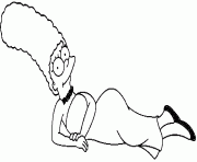Marge Simpson allongee dessin à colorier